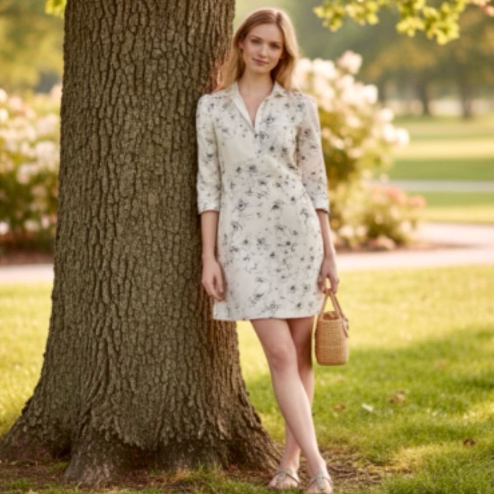 Anthropologie VARUN BAHL Agueda Floral Dress Shirtdress 
Size Small
